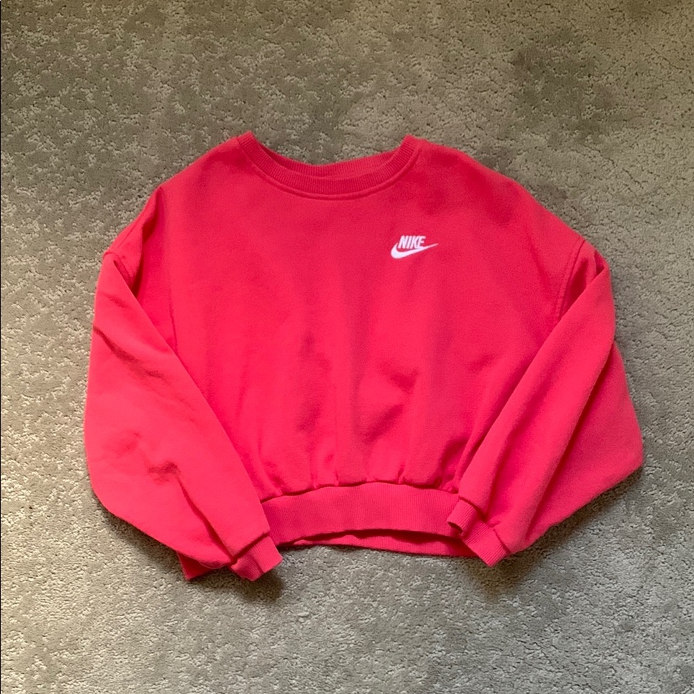 Hot Pink Nike Cropped Crewneck